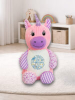 Harlequin Pink Unicorn με κεντημένα στοιχεία γέννησης - Image 5
