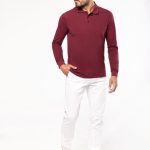 KARIBAN MENS LONG-SLEEVED POLO SHIRT