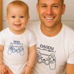 T-Shirts Σετ (στάμπα Mπροστά) - Daddy Player 1 - Son Player 2