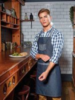 PREMIER 'DOMAIN' CONTRAST DENIM BIB APRON