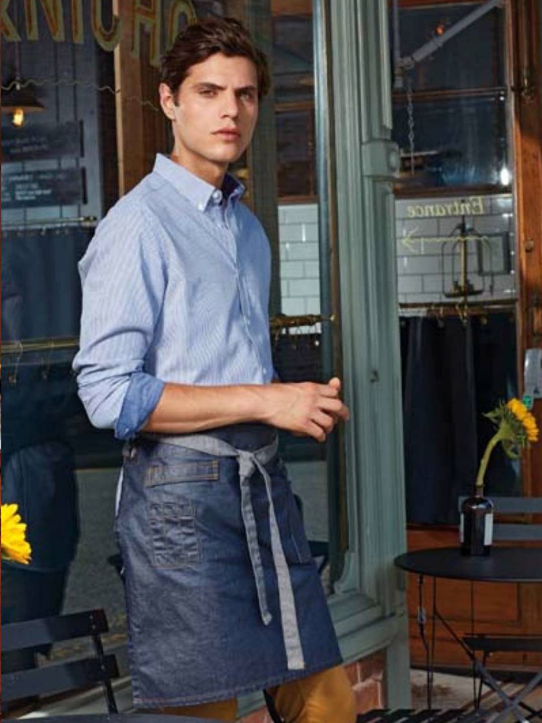 pr135-A PREMIER 'DIVISION' WAXED LOOK DENIM WAIST APRON - Image 1