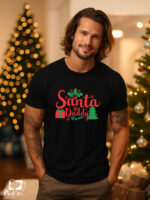Αντρικό T-shirt – Santa's Favorite Daddy - Image 2