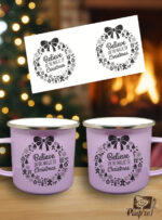 Εμαγιέ Κούπα Με Εκτύπωση - Believe In The Magic Of Christmas - Image 3