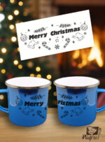 Εμαγιέ Κούπα Με Εκτύπωση - Merry Christmas - Image 9