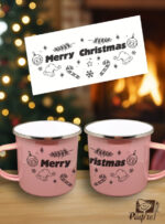 Εμαγιέ Κούπα Με Εκτύπωση - Merry Christmas - Image 5