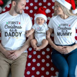 T-Shirts Σετ (στάμπα Mπροστά) - First Christmas As A Mummy - First Christmas As A Daddy - My First Christmas
