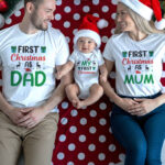 T-Shirts Σετ (στάμπα Mπροστά) - First Christmas As Mum - First Christmas As Dad - My First Christmas