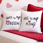 Τυπωμένα μαξιλάρια (Σετ) – She Is My Queen - He Is My King