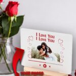 PlexiFrame με Ξύλινη Led Βάση - I Love You - Φωτογραφία