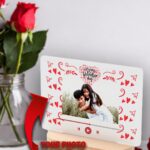 PlexiFrame με Ξύλινη Led Βάση - Happy Valentines Day - Φωτογραφία