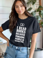 Γυναικείο T-shirt - I read books because punching people is frowned upon - Image 2